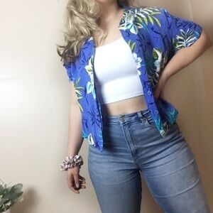[White Stag] Women's Tropical Hawaiian Button Down Shirt